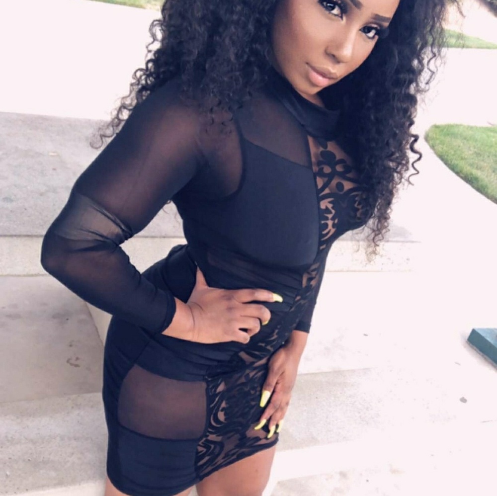 Sexy black bodycon dress
